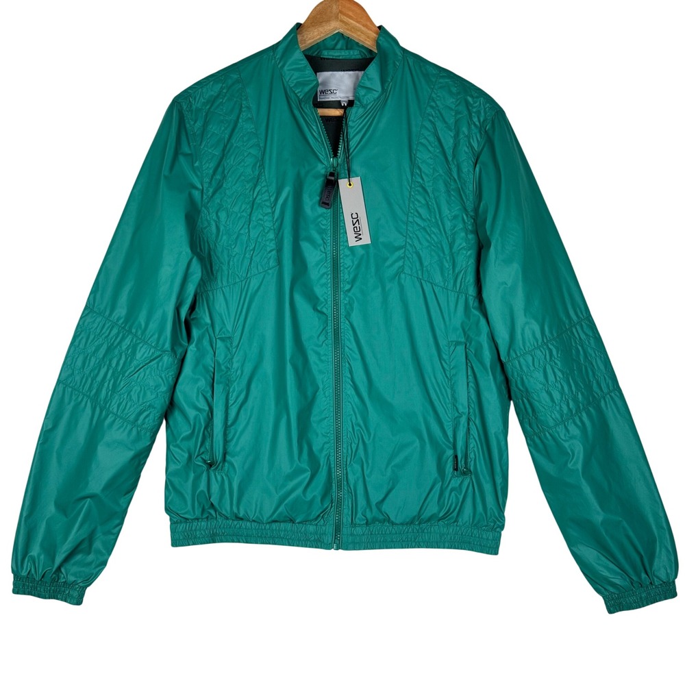 NWT WeSC Botvid Full Zip Jacket Gorpcore Men Small Green Athleisure Windbreaker